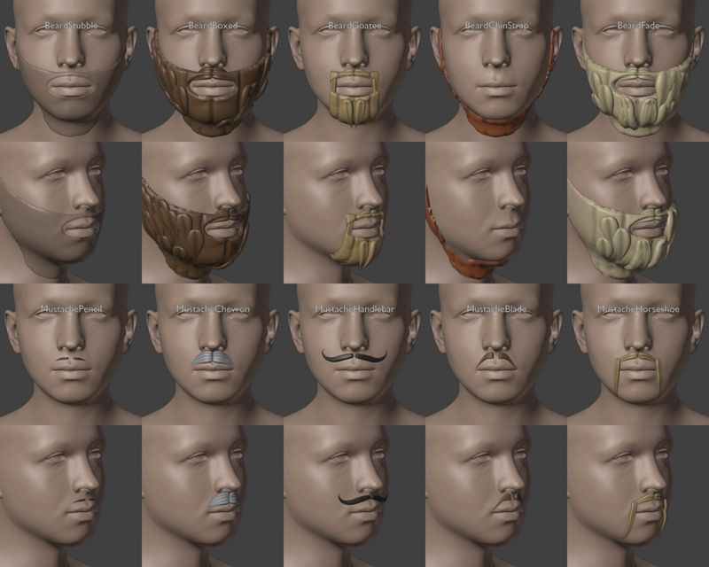 Beards and mustaches